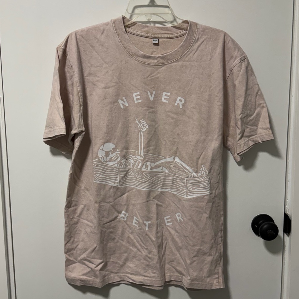 Skeleton Never Better Coffin Shirt | Size S Oversized | NWOT